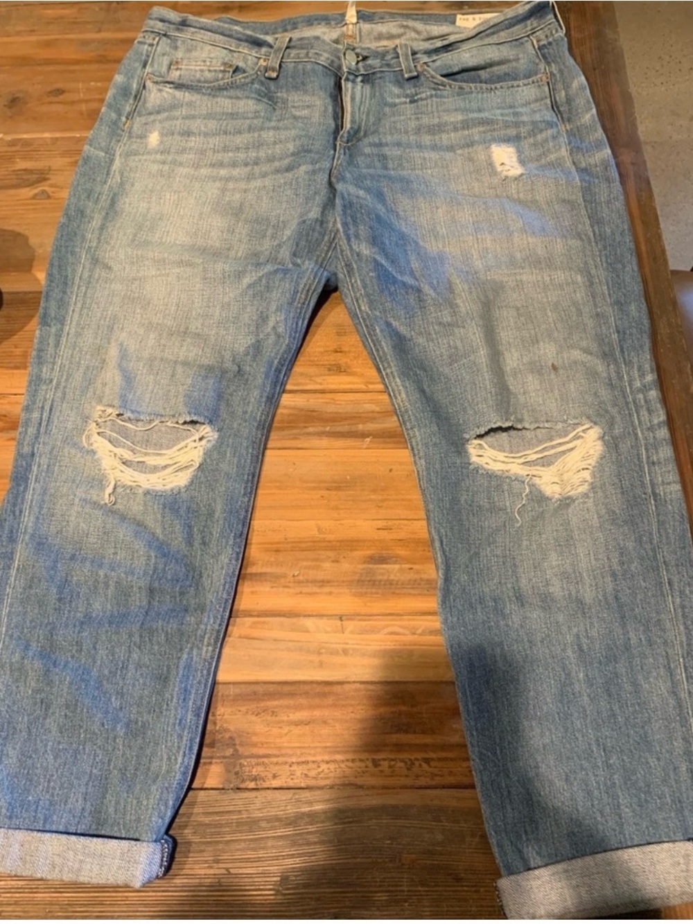rag & bone Light Blue Distressed Relaxed Men’s Jeans